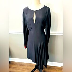 Fendi Elegant Silk Black Long Sleeve Dress